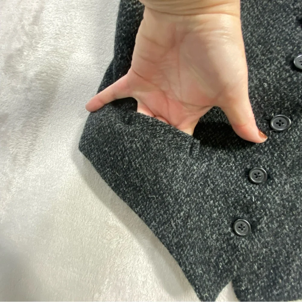 Ralph Lauren Denim & Supply Vintage Charcoal button down wool Vest - Picture 3 of 7